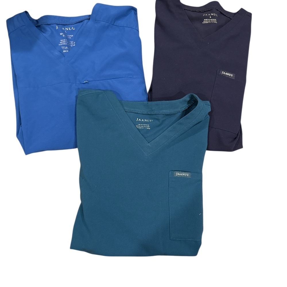 Jaanuu V-Neck Scrub Shirt - Blue, Navy, Teal
